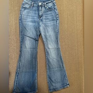 Wide leg, blue jeans